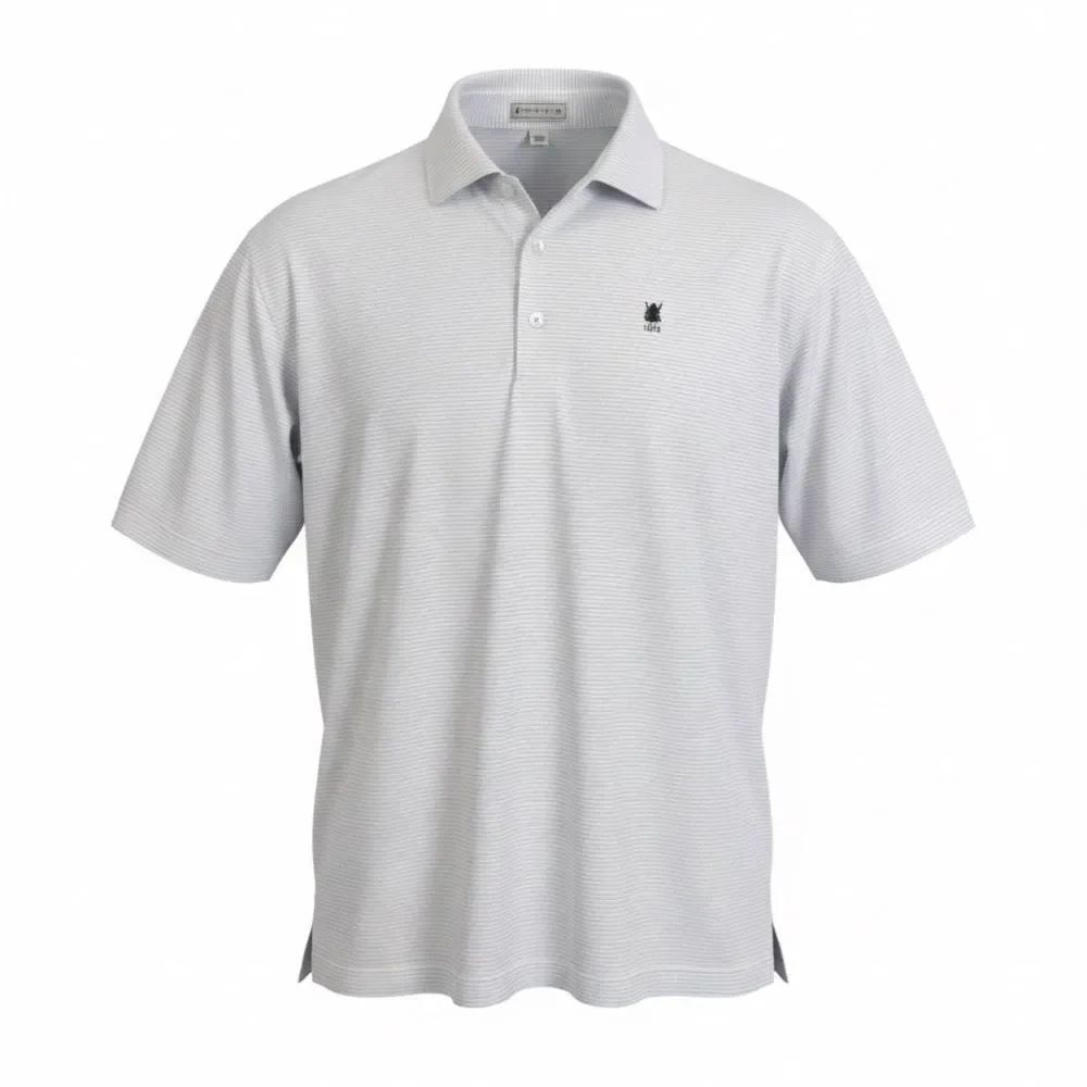 Peter Millar men’s White Polo Shirt with blue stripes size L